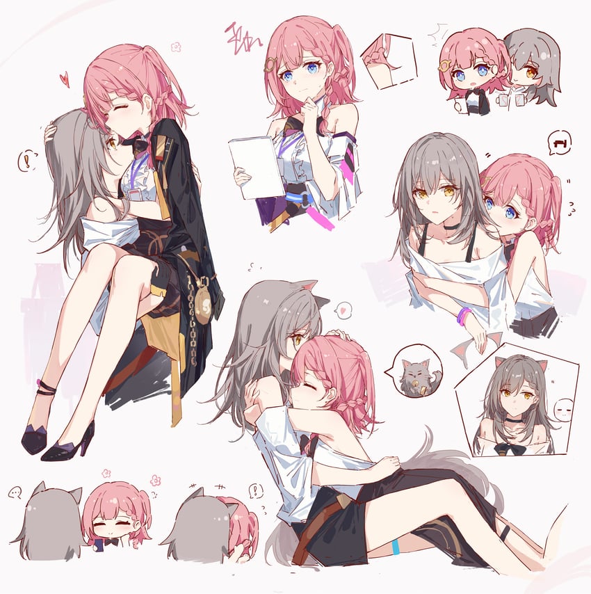 trailblazer, stelle, and asta (honkai and 1 more) drawn by yajuu