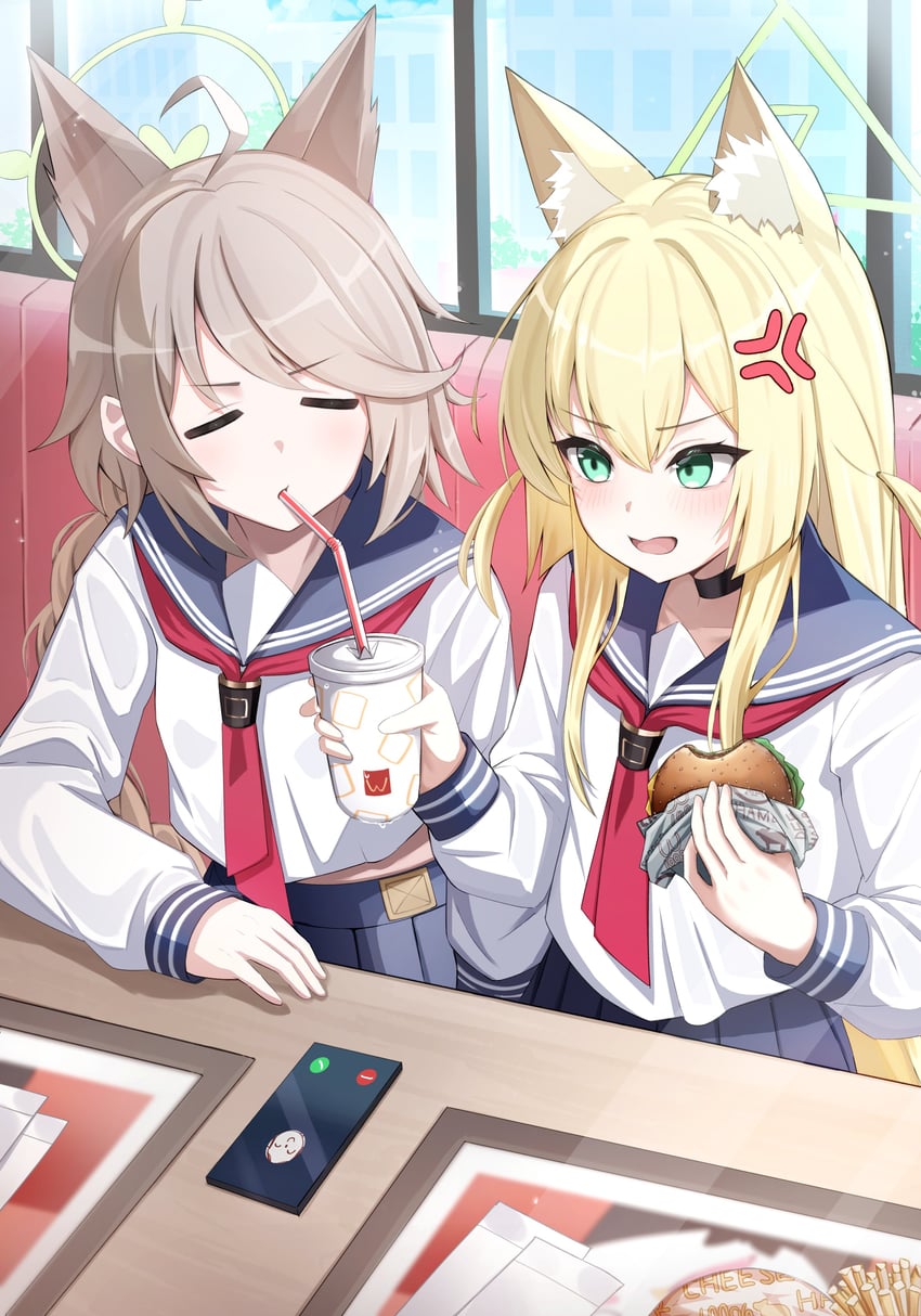 sensei, doodle sensei, otogi, and kurumi (blue archive) drawn by kuromiz