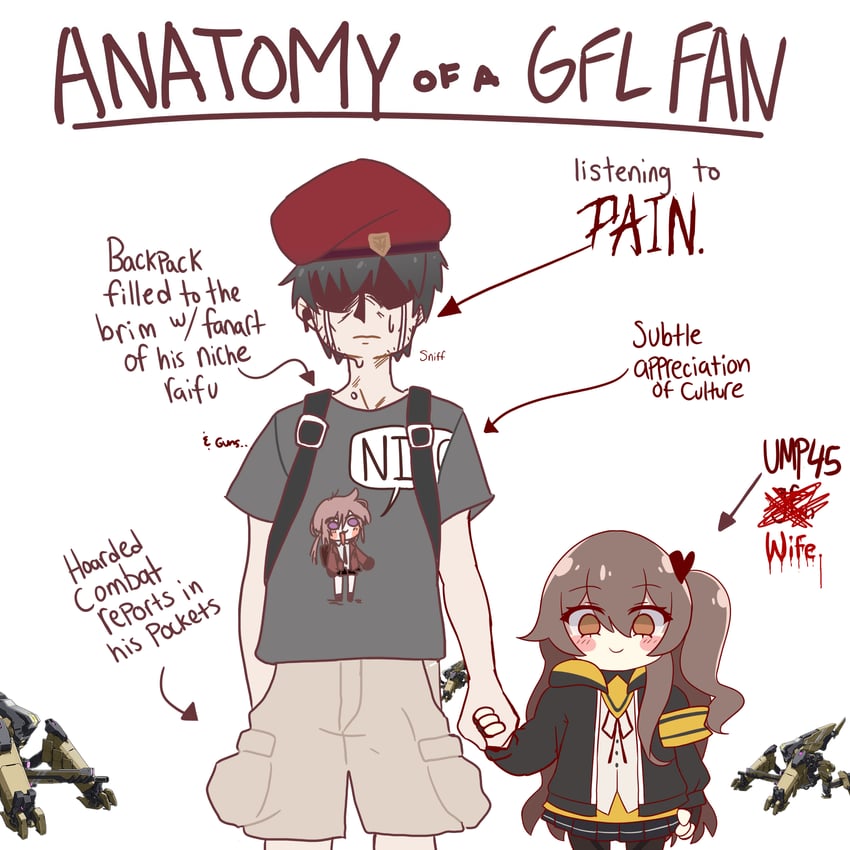 ump45, commander, m200, and manticore (girls' frontline) drawn by smart_oval