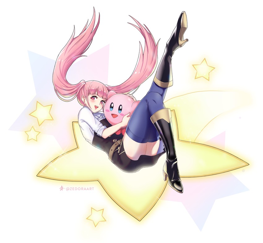 kirby and hilda valentine goneril (fire emblem and 2 more) drawn by zedoraart