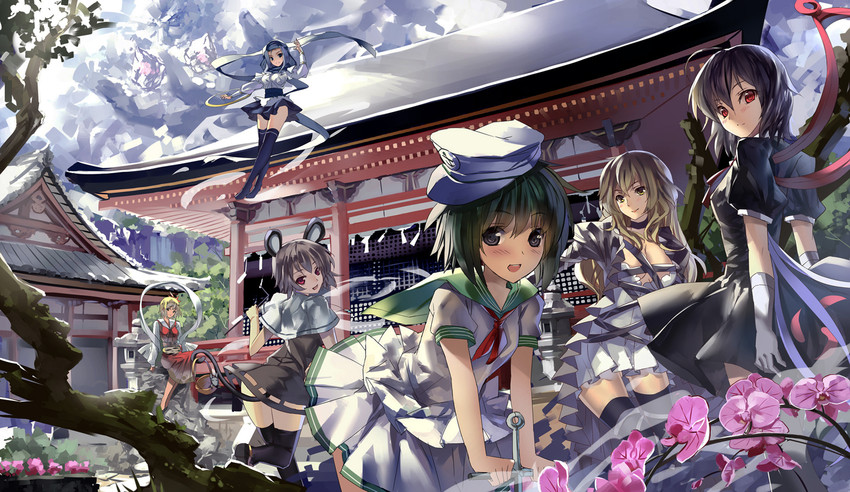 nazrin, hijiri byakuren, houjuu nue, toramaru shou, murasa minamitsu, and 2 more (touhou) drawn by miyazakisoul