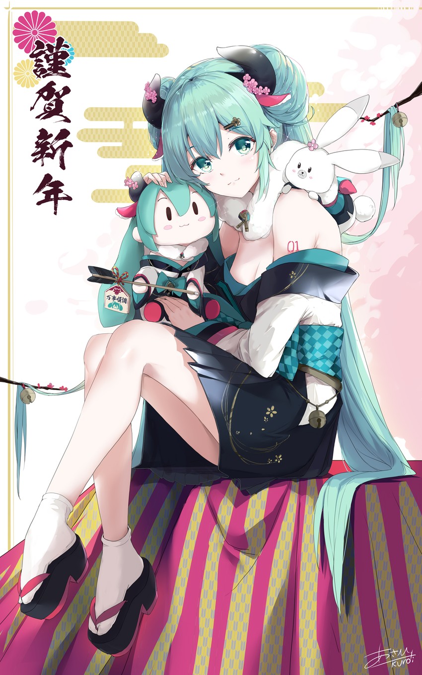 hatsune miku and rabbit yukine (vocaloid) drawn by asahi_kuroi