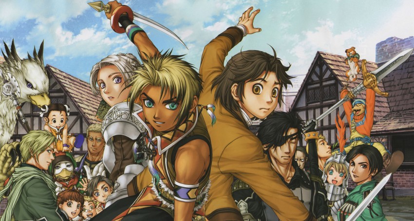 chris lightfellow, nash latkje, hugo, cecile, thomas, and 13 more (gensou suikoden and 1 more) drawn by ishikawa_fumi