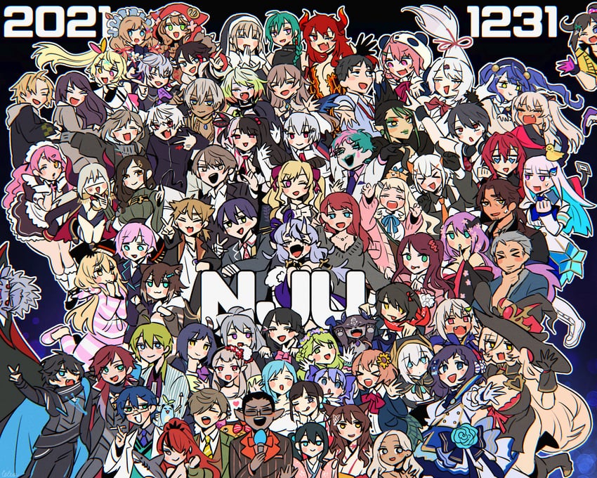 tsukino mito, lize helesta, ange katrina, hoshikawa sara, higuchi kaede, and 70 more (nijisanji) drawn by asa_(asaaa819)