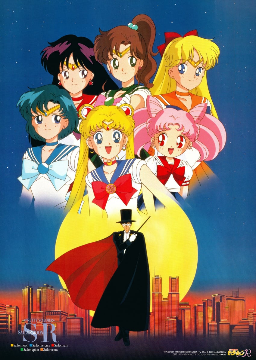 tsukino usagi, sailor moon, mizuno ami, aino minako, hino rei, and 8 more (bishoujo senshi sailor moon and 1 more) drawn by tadano_kazuko