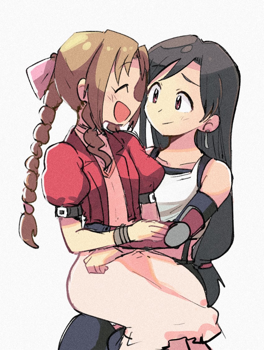 tifa lockhart and aerith gainsborough (final fantasy and 2 more) drawn by tsubobot