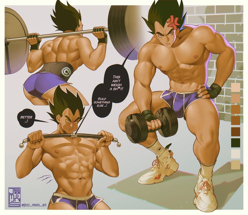 vegeta (dragon ball and 1 more) drawn by jezz_mons_art