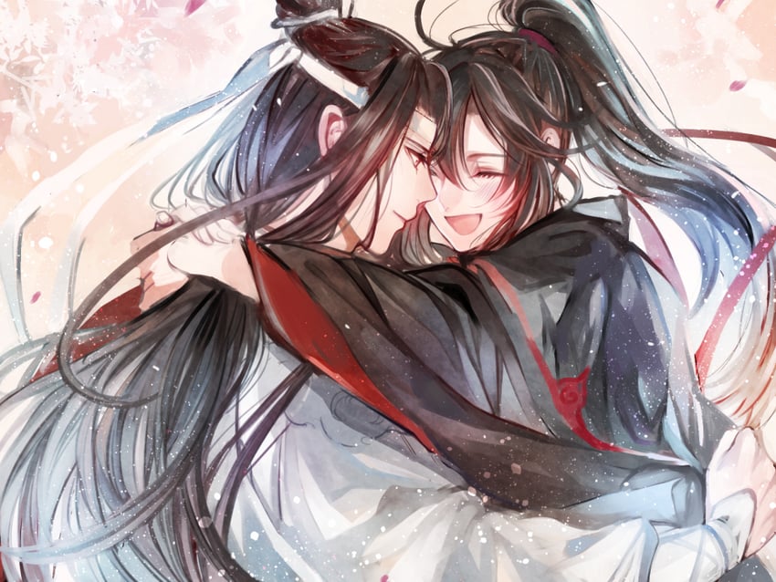 wei wuxian and lan wangji (modao zushi) drawn by rakkyhappy