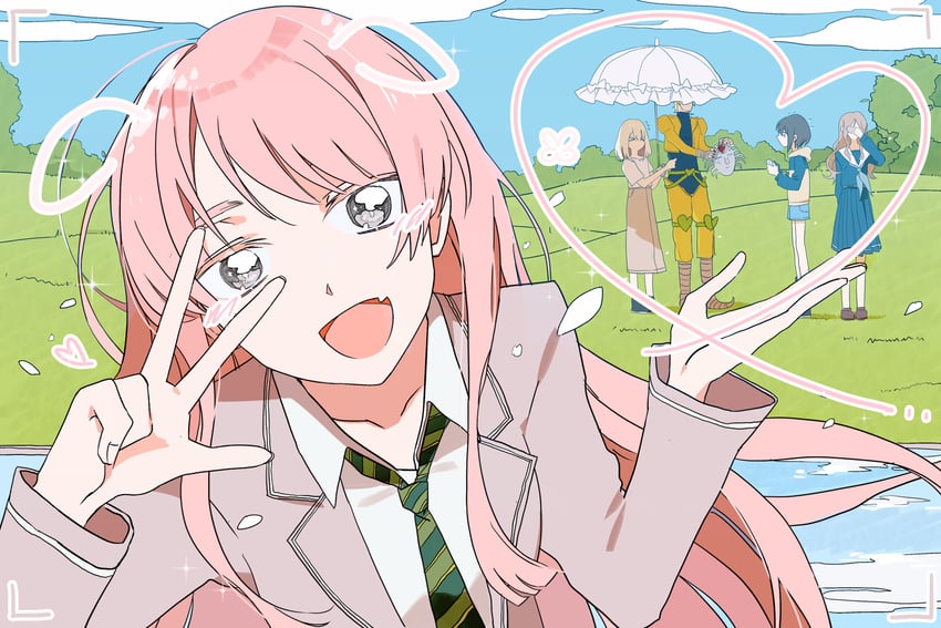 chihaya anon, nagasaki soyo, dio brando, misumi uika, and takamatsu tomori (jojo no kimyou na bouken and 3 more) drawn by reiboubyou