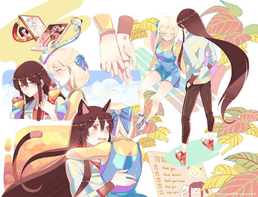 okita souji and oda nobunaga (fate and 2 more) drawn by orange_sekaii