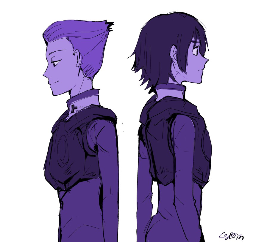 hiro and mitsuru (darling in the franxx) drawn by temodemo_nor