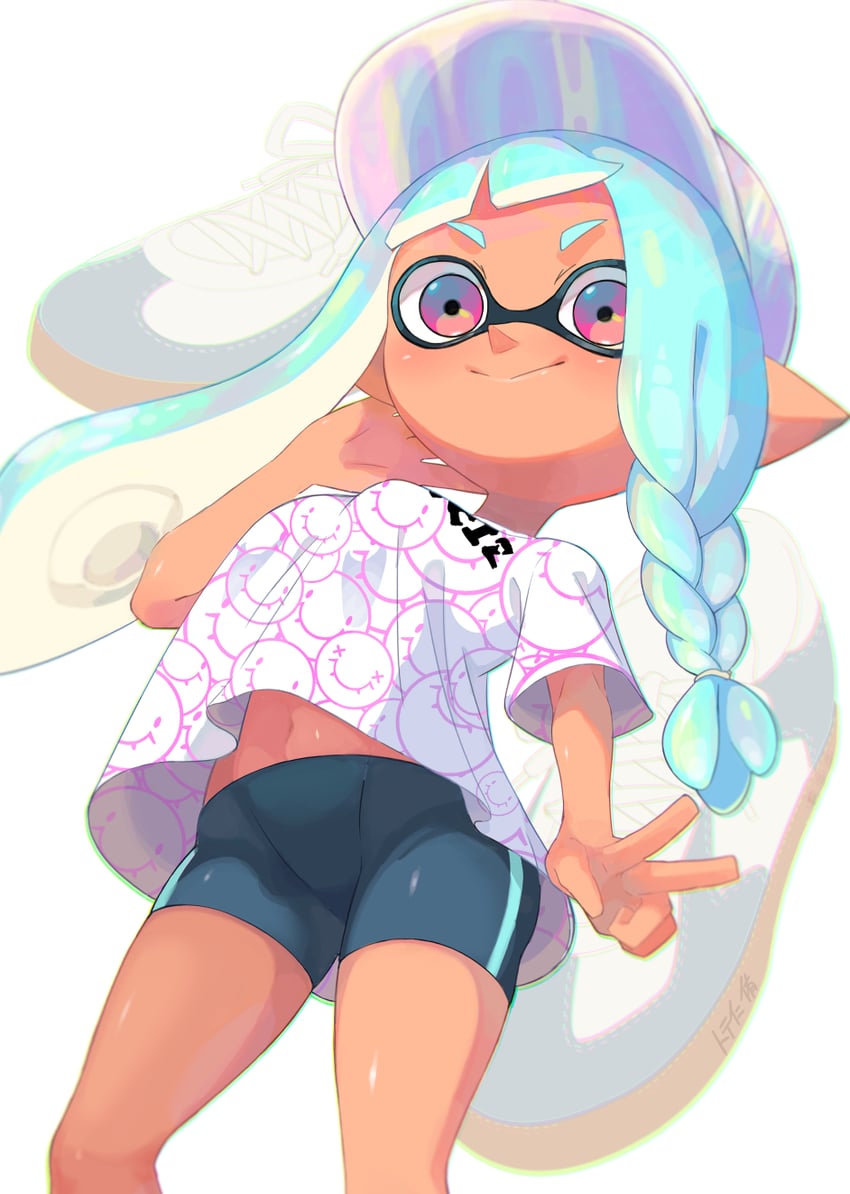 inkling player character and inkling girl (splatoon) drawn by minamidena