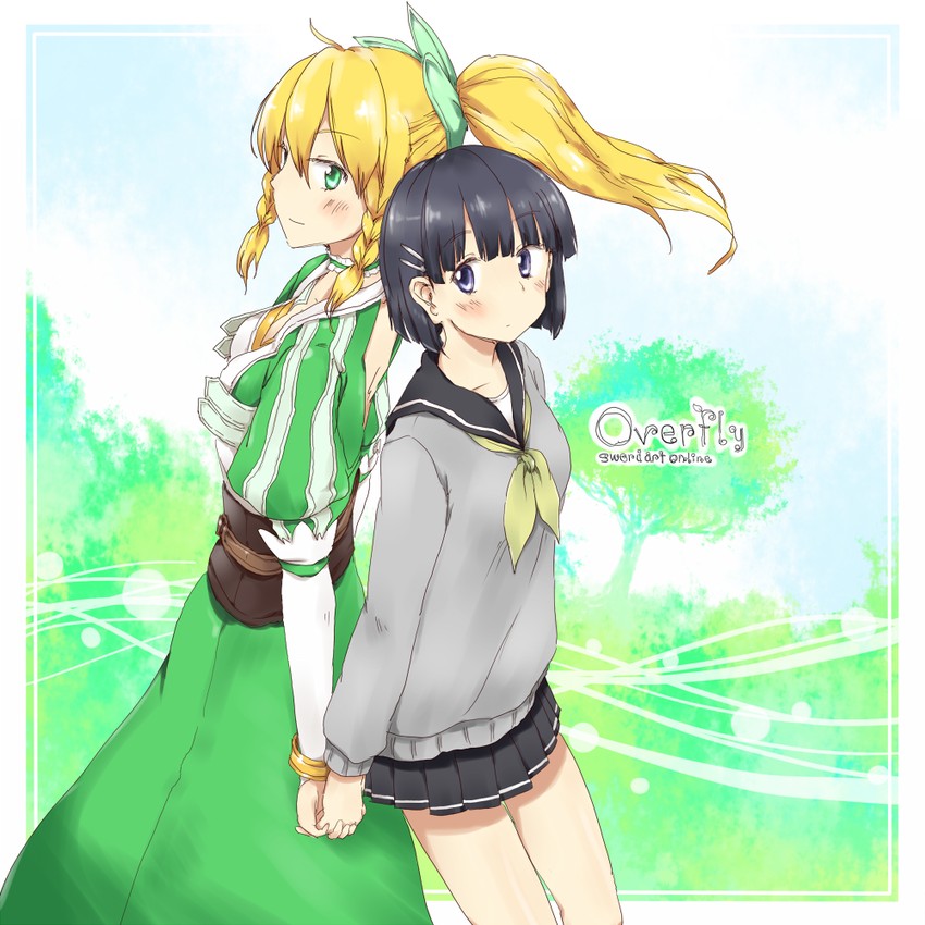 kirigaya suguha and leafa (sword art online) drawn by any_(lucky_denver_mint)