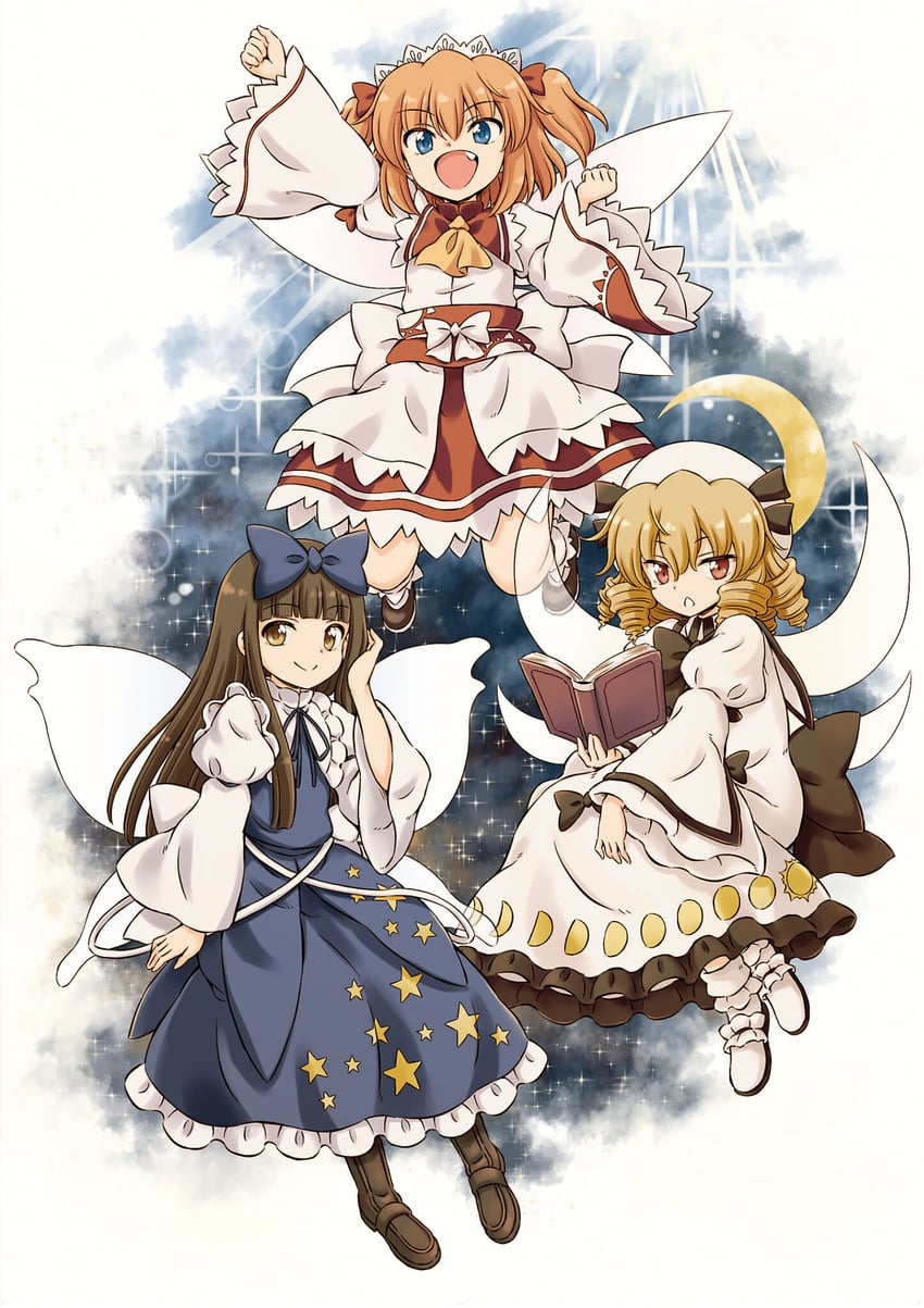 star sapphire, luna child, and sunny milk (touhou and 1 more) drawn by hirasaka_makoto