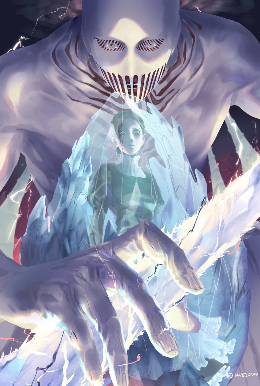titan, war hammer titan, and lara tybur (shingeki no kyojin) drawn by vvv020vvv