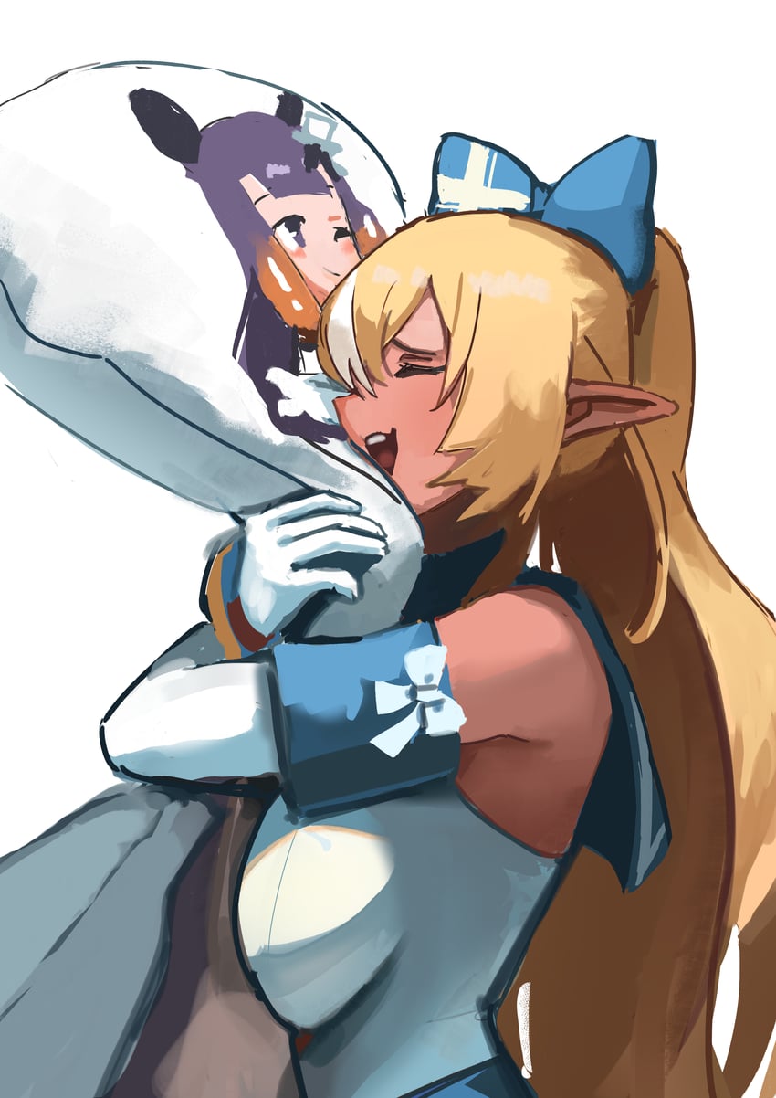 ninomae ina'nis and shiranui flare (hololive and 1 more) drawn by ago_(owenanaken)