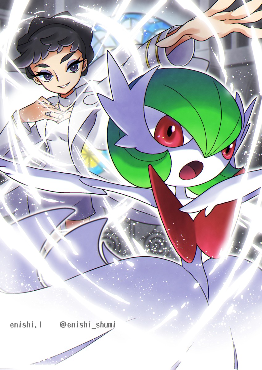 gardevoir, mega gardevoir, and diantha (pokemon and 1 more) drawn by yukari_(yukari21653710)