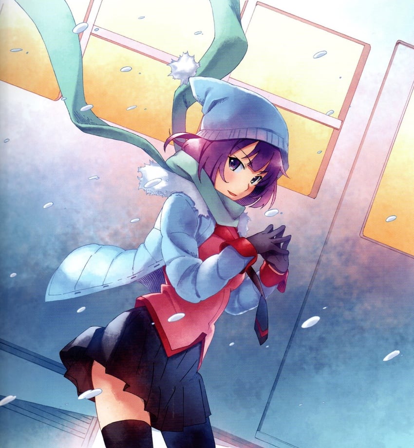 senjougahara hitagi (monogatari and 1 more) drawn by watanabe_akio