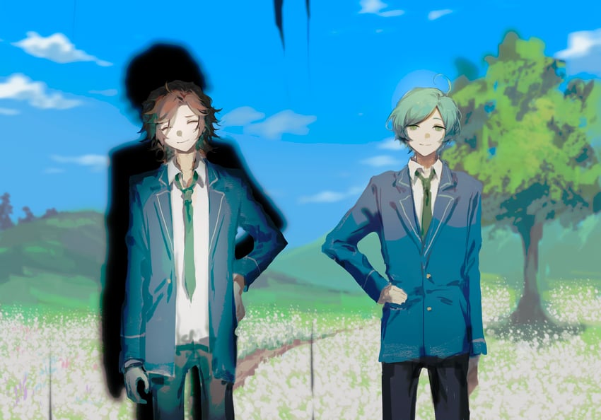 shinkai kanata and mikejima madara (ensemble stars!) drawn by shengyiyi
