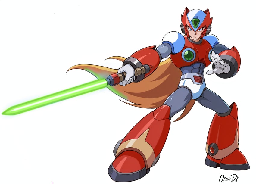 zero (mega man x and 1 more) drawn by dauntedx