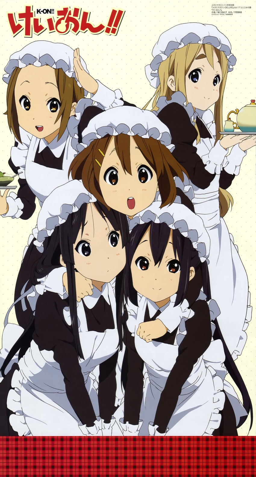 akiyama mio, nakano azusa, hirasawa yui, tainaka ritsu, and kotobuki tsumugi (k-on! and 2 more) drawn by horiguchi_yukiko