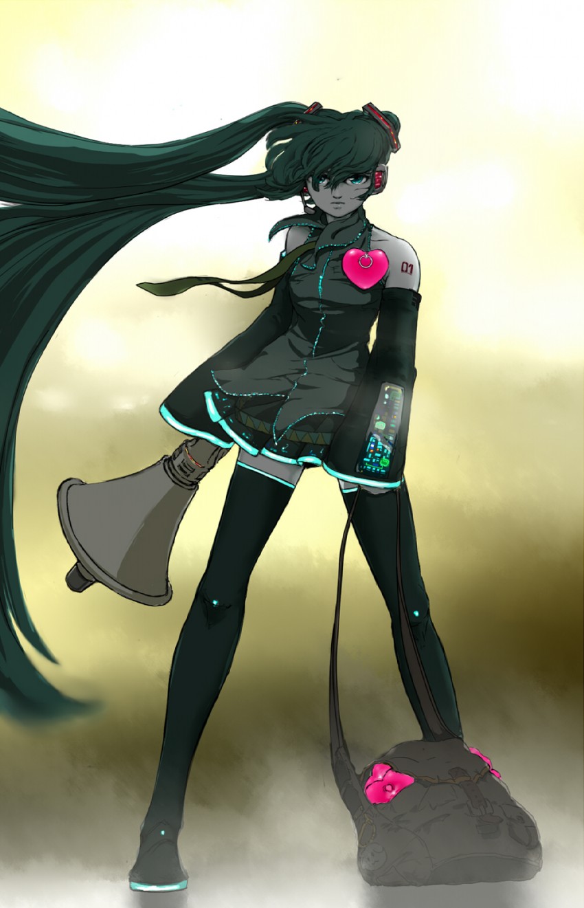 hatsune miku (vocaloid and 1 more) drawn by konpasu