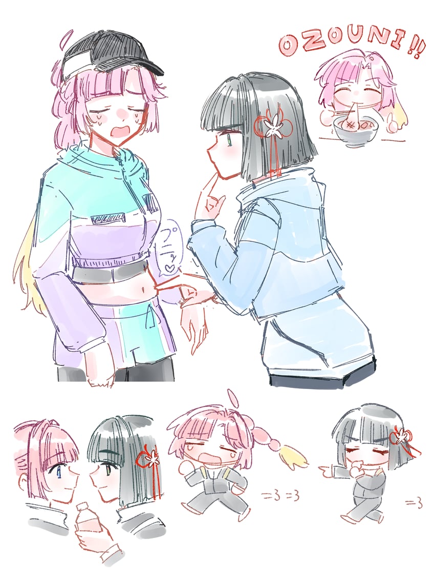 momose ginko and anyoji hime (love live! and 1 more) drawn by zangemiya