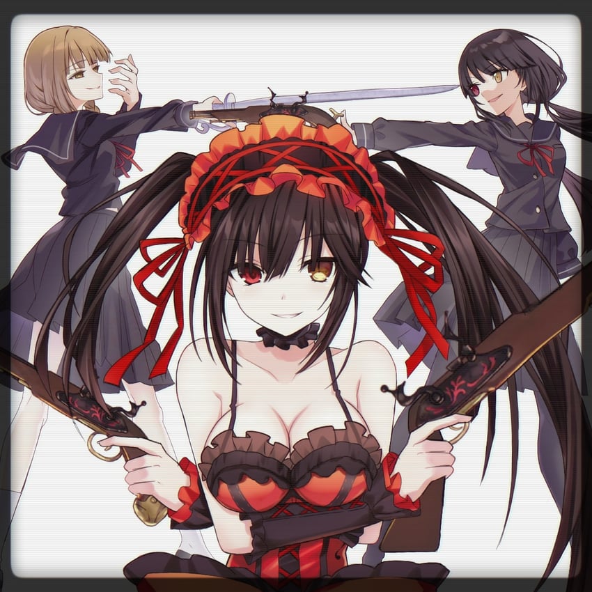 tokisaki kurumi and yamauchi sawa (date a live and 1 more) drawn by saint_laurent_paris