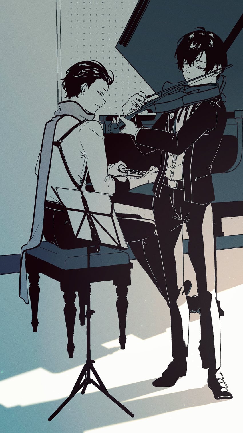 yuuki makoto and mochizuki ryouji (persona and 2 more) drawn by twfm