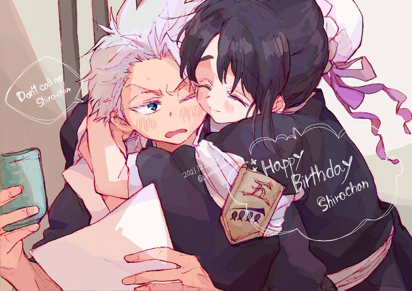hitsugaya toushirou and hinamori momo (bleach) drawn by tama-chan_(momomomijisakura)