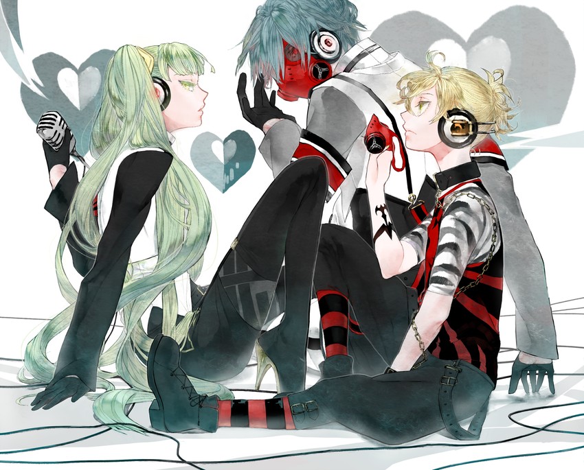 hatsune miku, kagamine len, and kaito (vocaloid and 3 more) drawn by toma_'3'