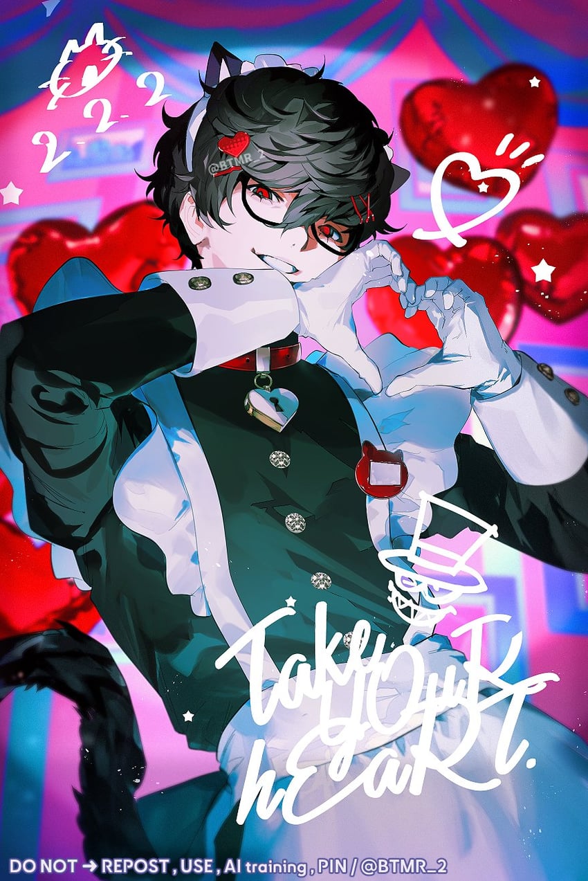 amamiya ren (persona and 1 more) drawn by btmr_game