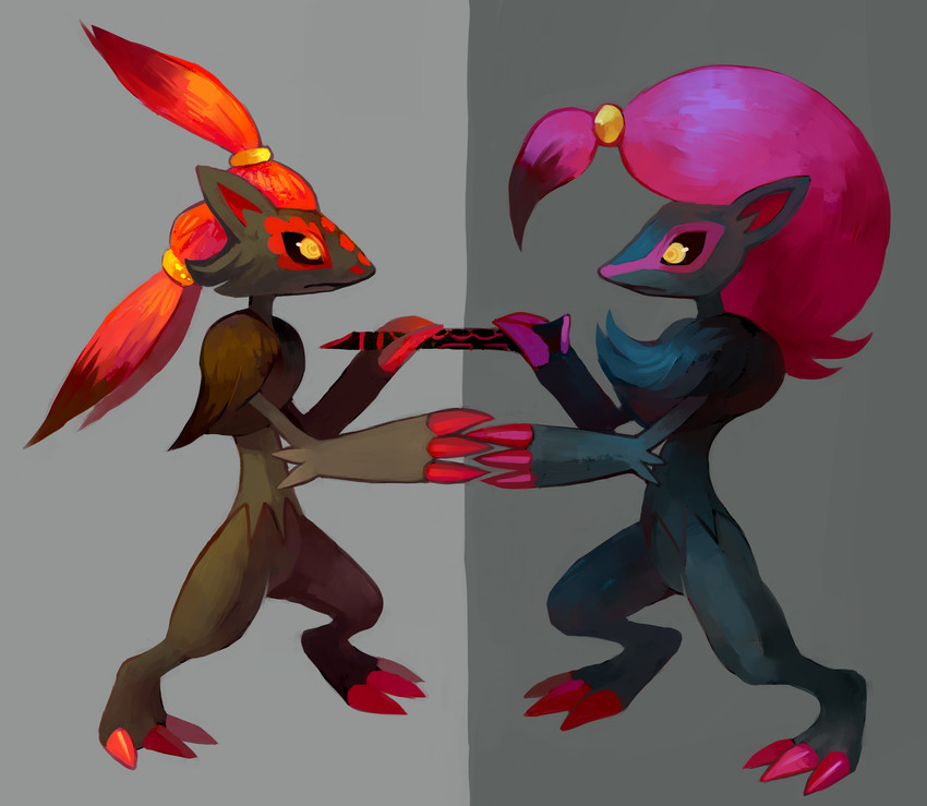 zoroark (pokemon and 1 more) drawn by glitchedpuppet