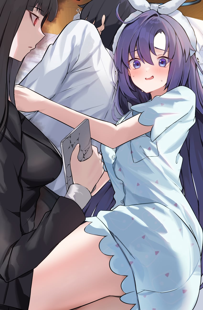sensei, yuuka, and rio (blue archive) drawn by mi_taro333
