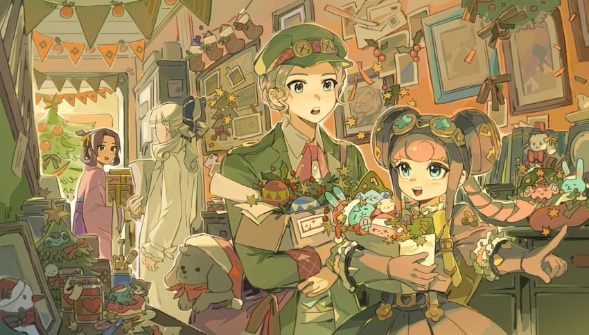 susato mikotoba, iris wilson, gina lestrade, maria gorey, and toby (ace attorney and 2 more) drawn by mikyo_u