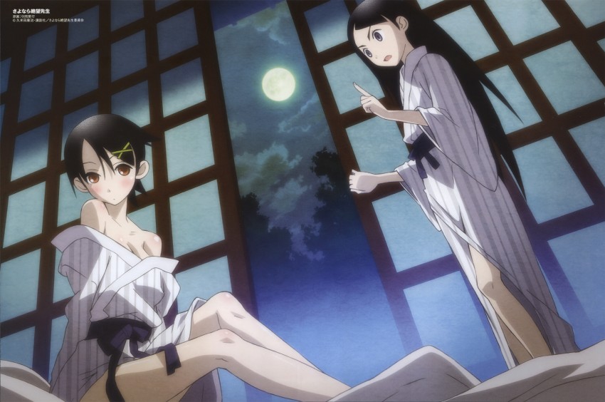 fuura kafuka and kitsu chiri (sayonara zetsubou sensei and 1 more) drawn by morioka_hideyuki