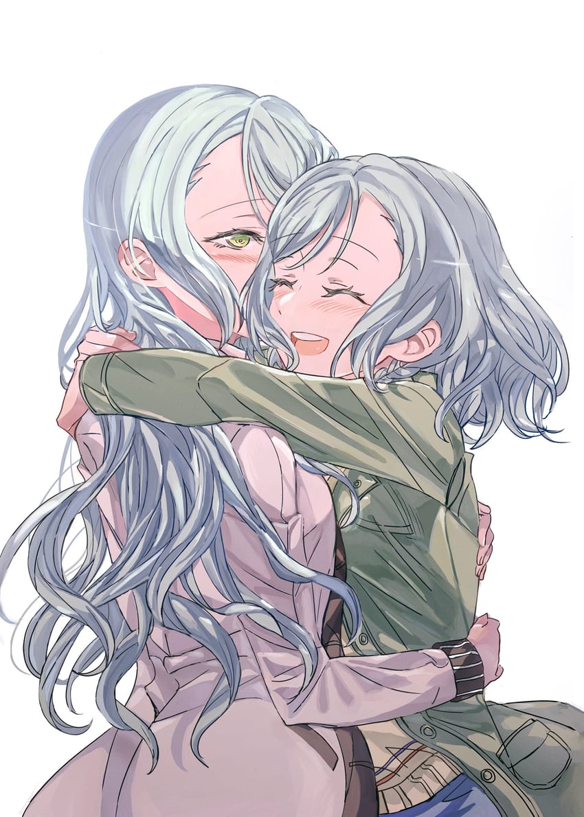 hikawa sayo and hikawa hina (bang dream!) drawn by junjun_(kimi-la)
