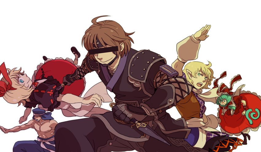 mizuhashi parsee, kagiyama hina, medicine melancholy, kitanai ninja, and fu-ha jin (touhou and 4 more) drawn by emu_(losspass)