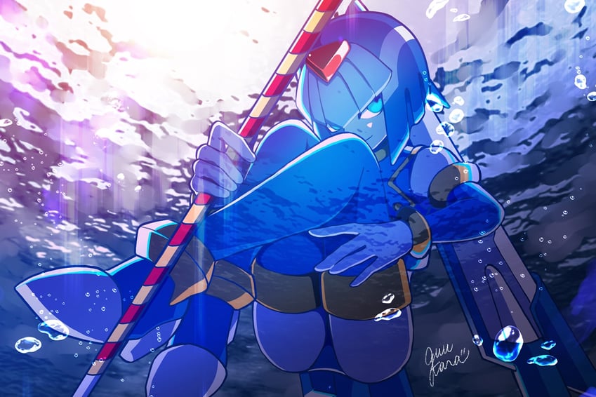 fairy leviathan (mega man and 1 more) drawn by guutara