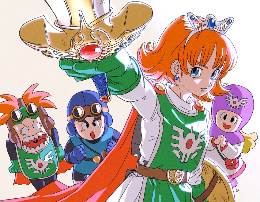 princess of moonbrook, prince of lorasia, prince of samantoria, and princess of samantoria (dragon quest and 1 more) drawn by yuto_sakurai