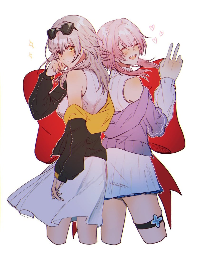 trailblazer, stelle, and march 7th (honkai and 1 more) drawn by sera_(serappi)