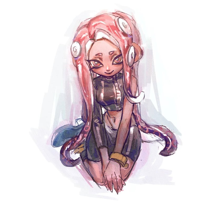 octoling player character, octoling girl, and agent 8 (splatoon and 2 more) drawn by gucandiyi52092
