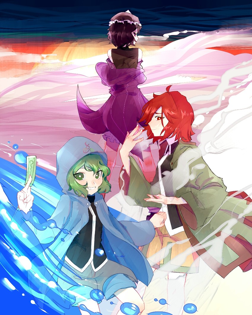 shitodo kuroji, shitodo hooaka, and shitodo aoji (len'en and 1 more) drawn by ghostly_eyes