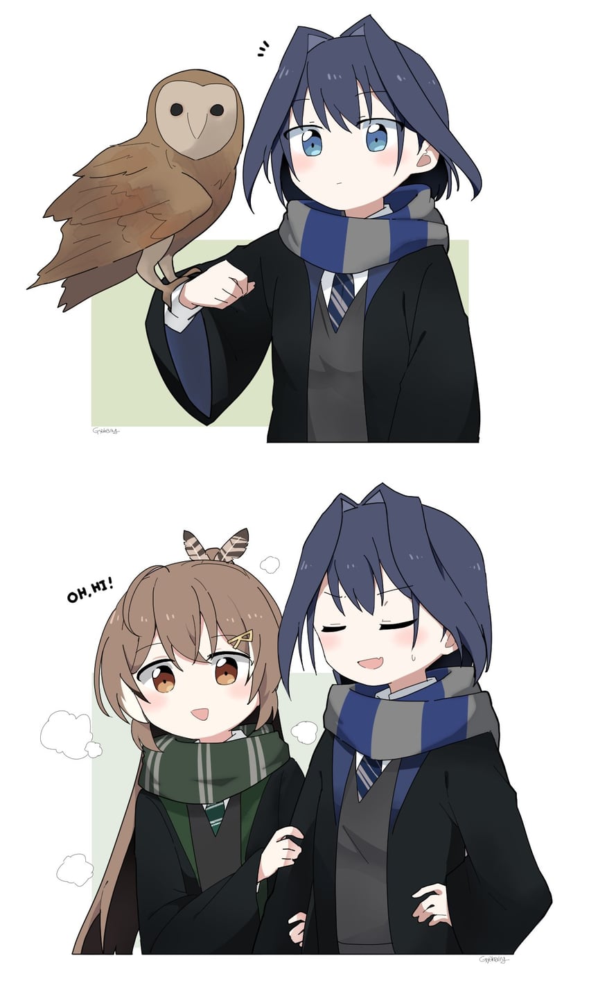 ouro kronii and nanashi mumei (hololive and 3 more) drawn by gyaheung