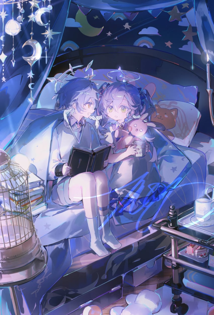 robin and sunday (honkai and 1 more) drawn by mors_gn