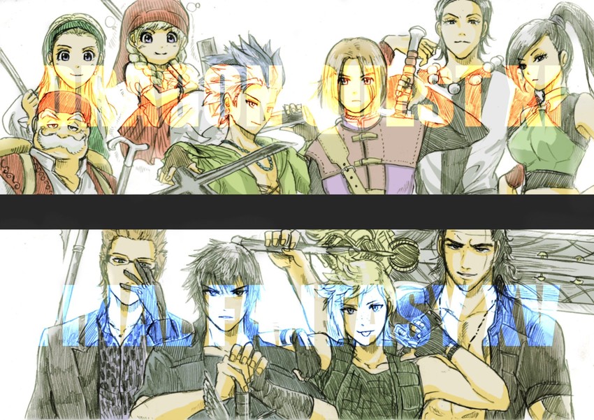 noctis lucis caelum, hero, martina, camus, veronica, and 6 more (final fantasy and 4 more) drawn by kloves_ny