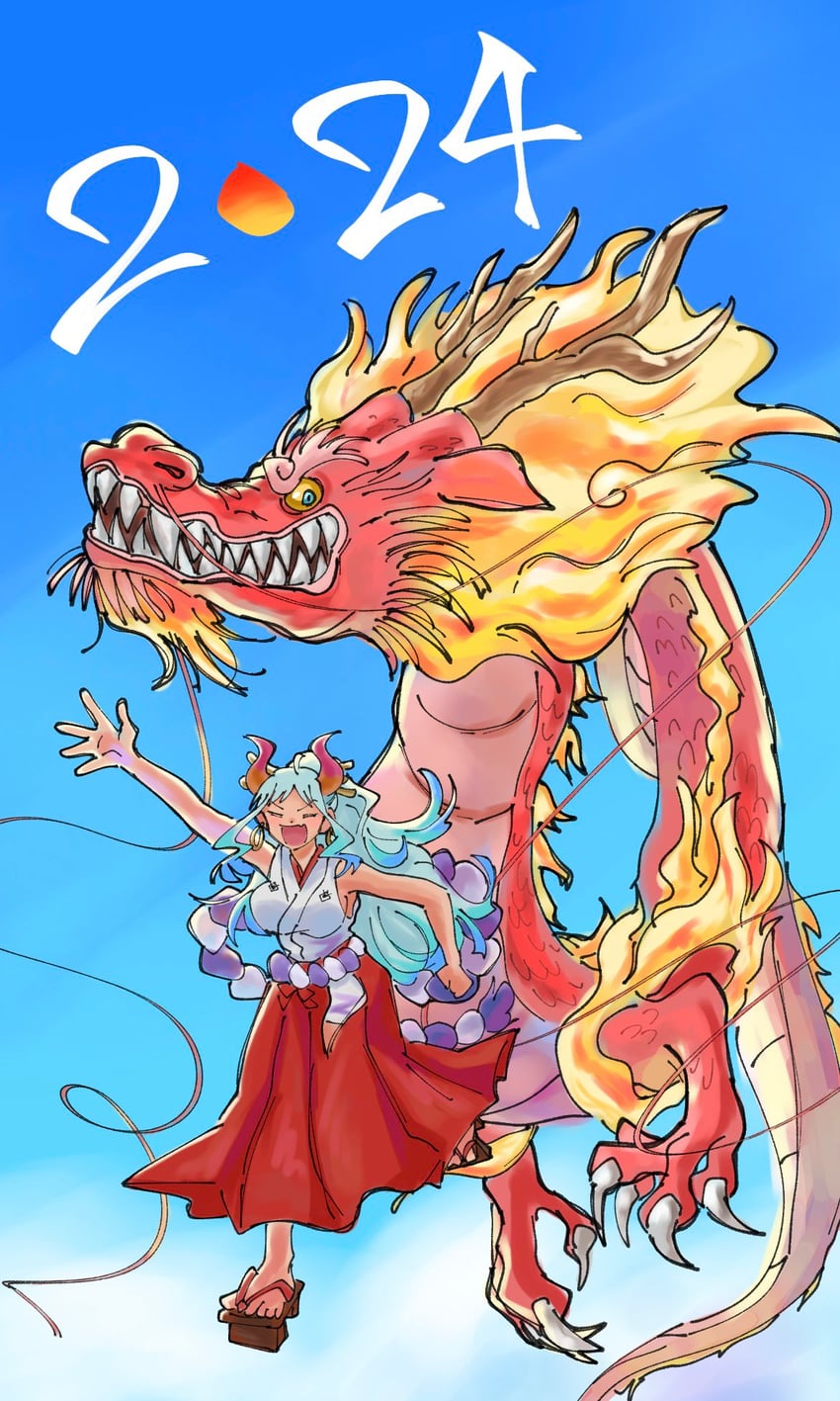 yamato and kouzuki momonosuke (one piece) drawn by 0h_my_god