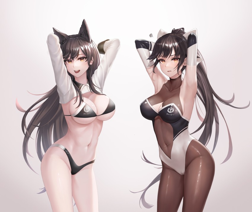 atago and takao (azur lane and 1 more) drawn by kie_(wylee2212)