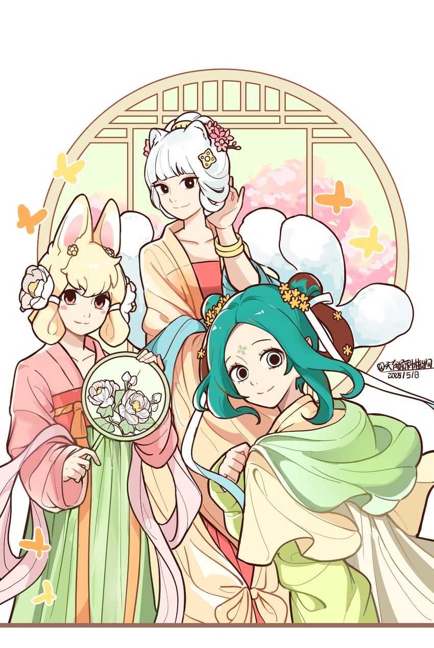 jiuyue, xiaoyu, and jingwei (feiren zai) drawn by yizhu_tiannanxing_zhiwu