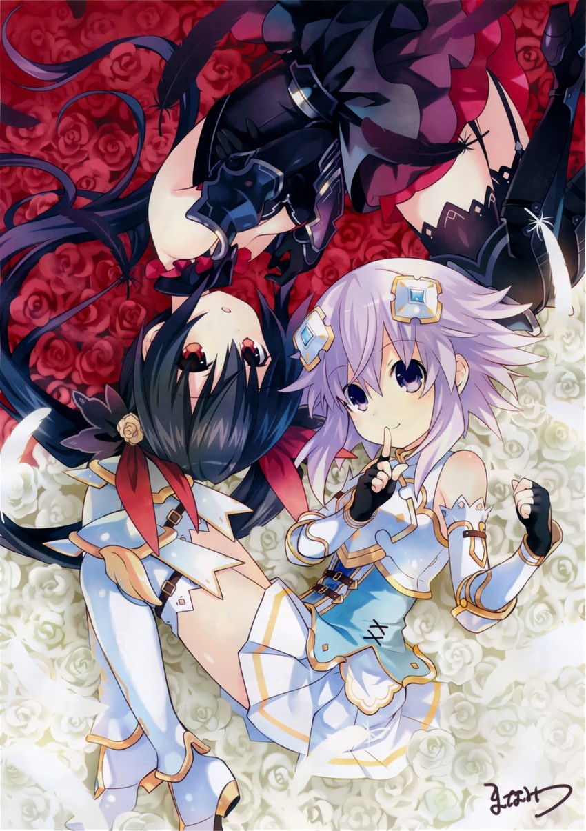 neptune and noire (neptune and 1 more) drawn by manamitsu